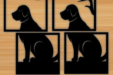 Intra απο ξύλο plywood 3mm-4mm πάχος 2 Dog File Metal Wall Art Δίασταση 40x40 cm INTRAFABR-70706087