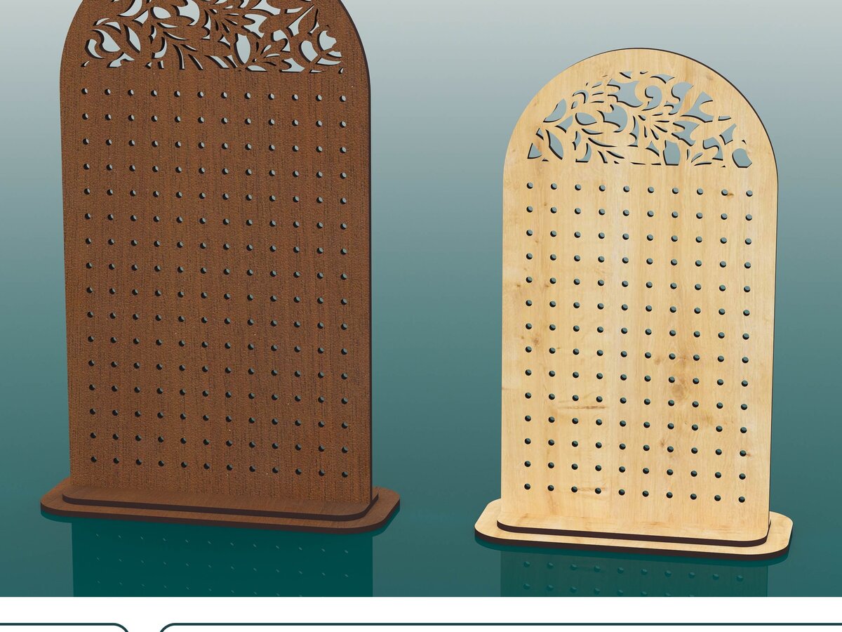 Σετ των 2 Intra απο ξύλο plywood 3mm-4mm πάχος Stand σκουλαρικιών 2 μεγεθών Δίασταση 15x15 cm INTRAFABR-65635012