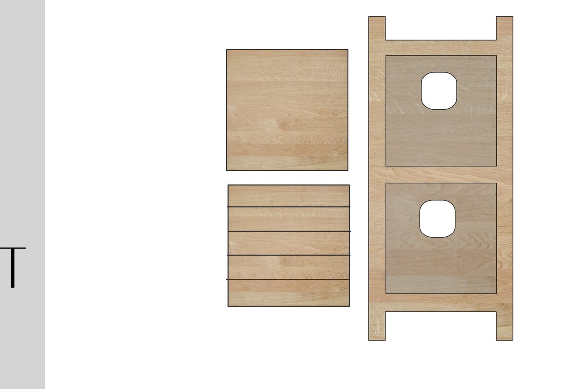 Σετ των 3 Intra απο ξύλο plywood 3mm-4mm πάχος 2 Τετράγωνη σκάλα κενό Δίασταση 5x5 cm INTRAFABR-20935210