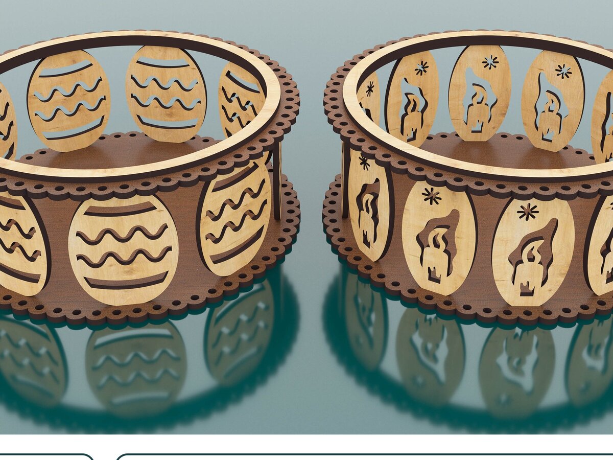 Σετ των 3 Intra απο ξύλο plywood 3mm-4mm πάχος Διακοσμητικό καλάθι 2 στυλ Δίασταση 15x15 cm INTRAFABR-68380776