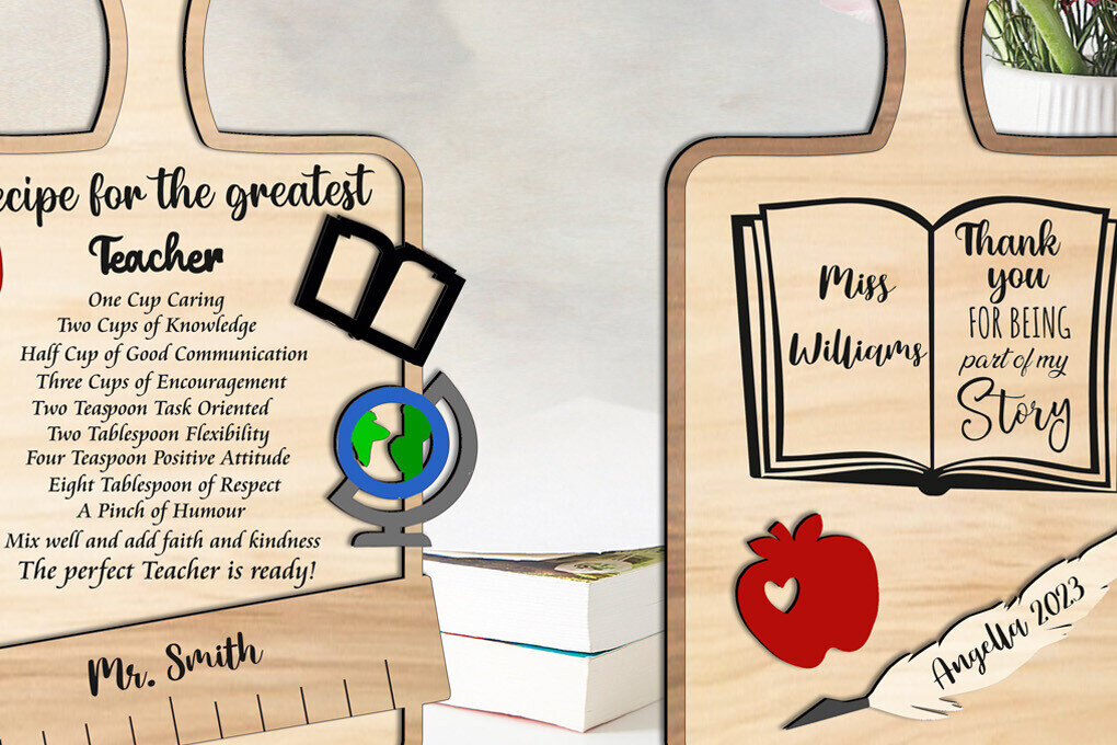 Σετ των 2 Intra απο ξύλο plywood 3mm-4mm πάχος 2 Συνταγή Teacher Cutting School Boards Δίασταση 15x15 cm INTRAFABR-103443154