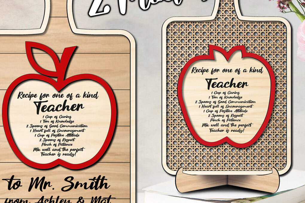 Σετ των 2 Intra απο ξύλο plywood 3mm-4mm πάχος 2 Δάσκαλος Rattan Apple Cutting Board Δίασταση 15x15 cm INTRAFABR-103442901