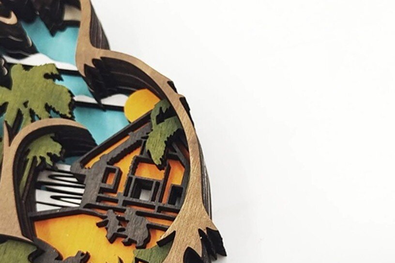 Σετ των 3 Intra απο ξύλο plywood 3mm-4mm πάχος Χριστουγεννιάτικο Στολίδι 2 Ξύλινα Ζώα Δίασταση 8x8 cm INTRAFABR-51489080