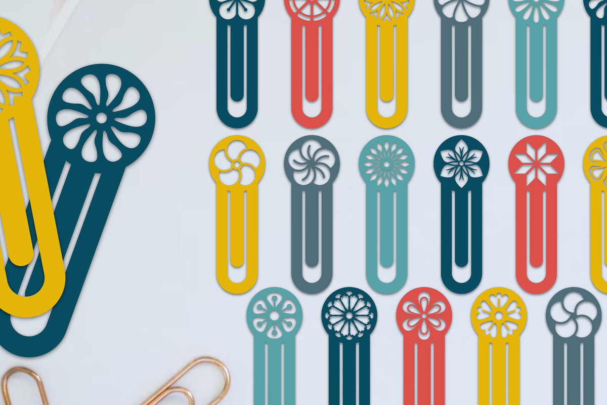 Σετ των 2 Intra απο ξύλο plywood 3mm-4mm πάχος 20 Σχέδιο Flower Bookmark Papercut Δίασταση 10x20 cm INTRAFABR-96519351