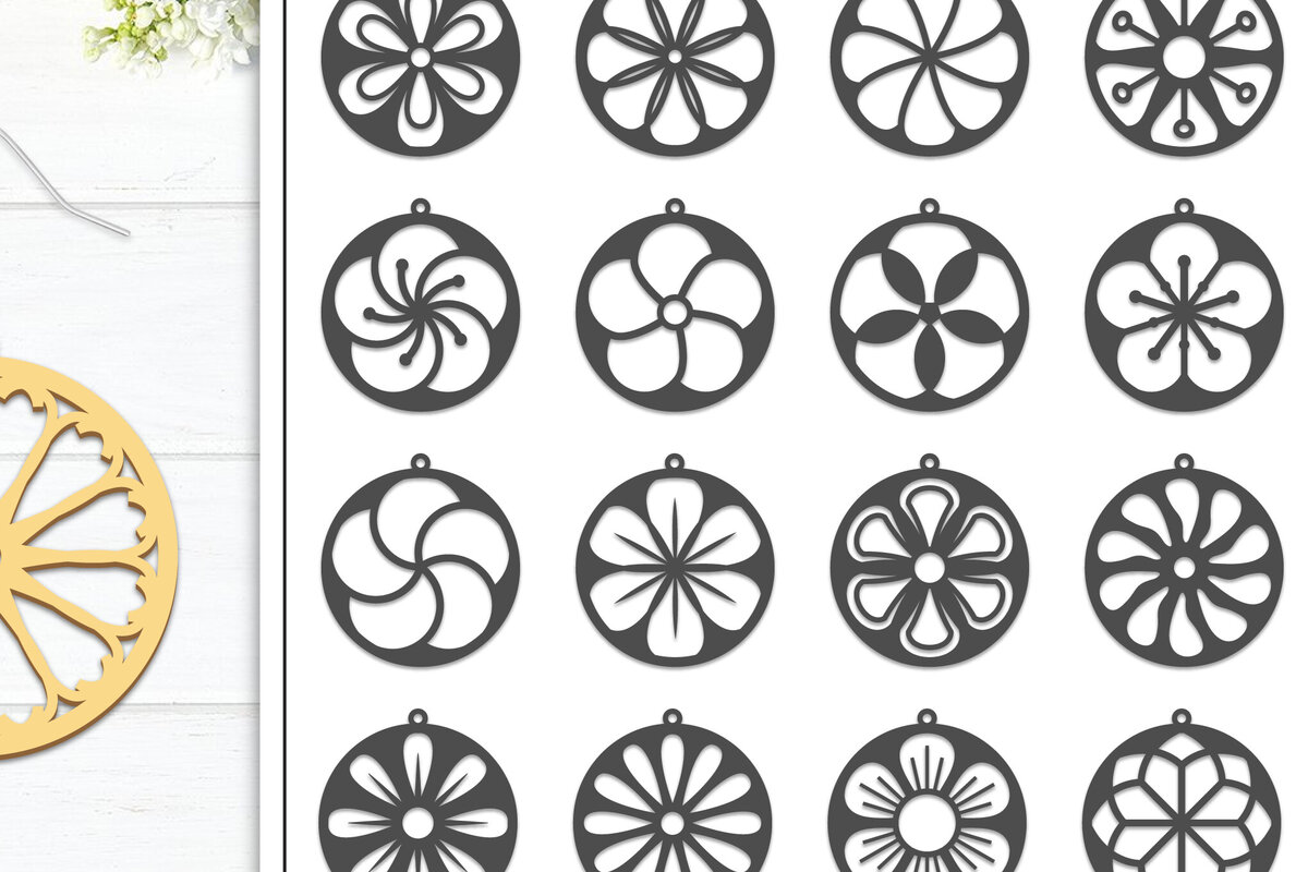 Σετ των 3 Intra απο ξύλο plywood 3mm-4mm πάχος 20 Σκουλαρίκια λουλουδιών Σχεδιασμός Δίασταση 3x3 cm INTRAFABR-102951240