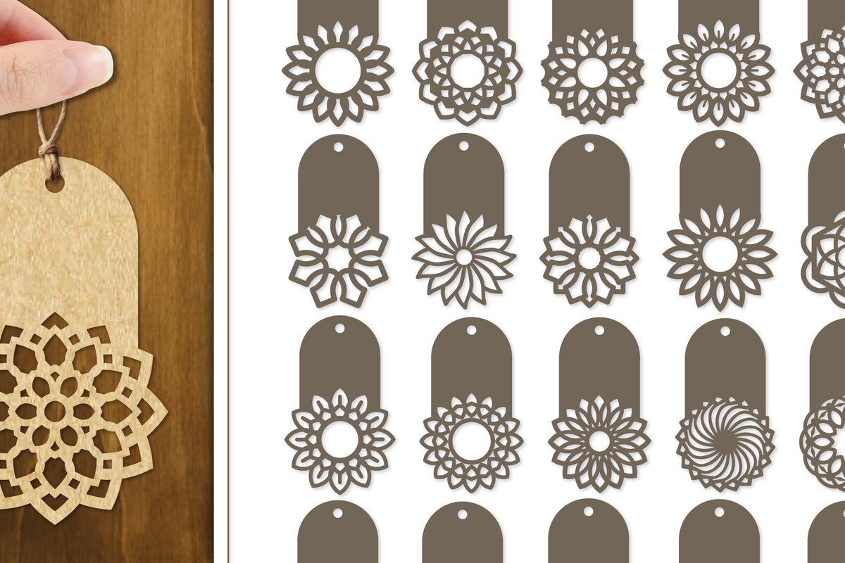 Intra απο ξύλο plywood 3mm-4mm πάχος 20 Ετικέτες δώρου σχεδιασμού λουλουδιών Δίασταση 30x20 cm INTRAFABR-123884029