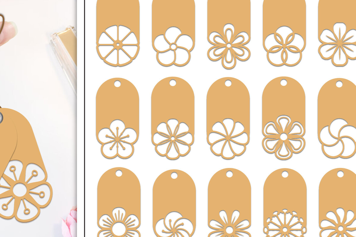 Intra απο ξύλο plywood 3mm-4mm πάχος 20 Ετικέτες δώρου σχεδιασμού λουλουδιών Δίασταση 30x20 cm INTRAFABR-103236780