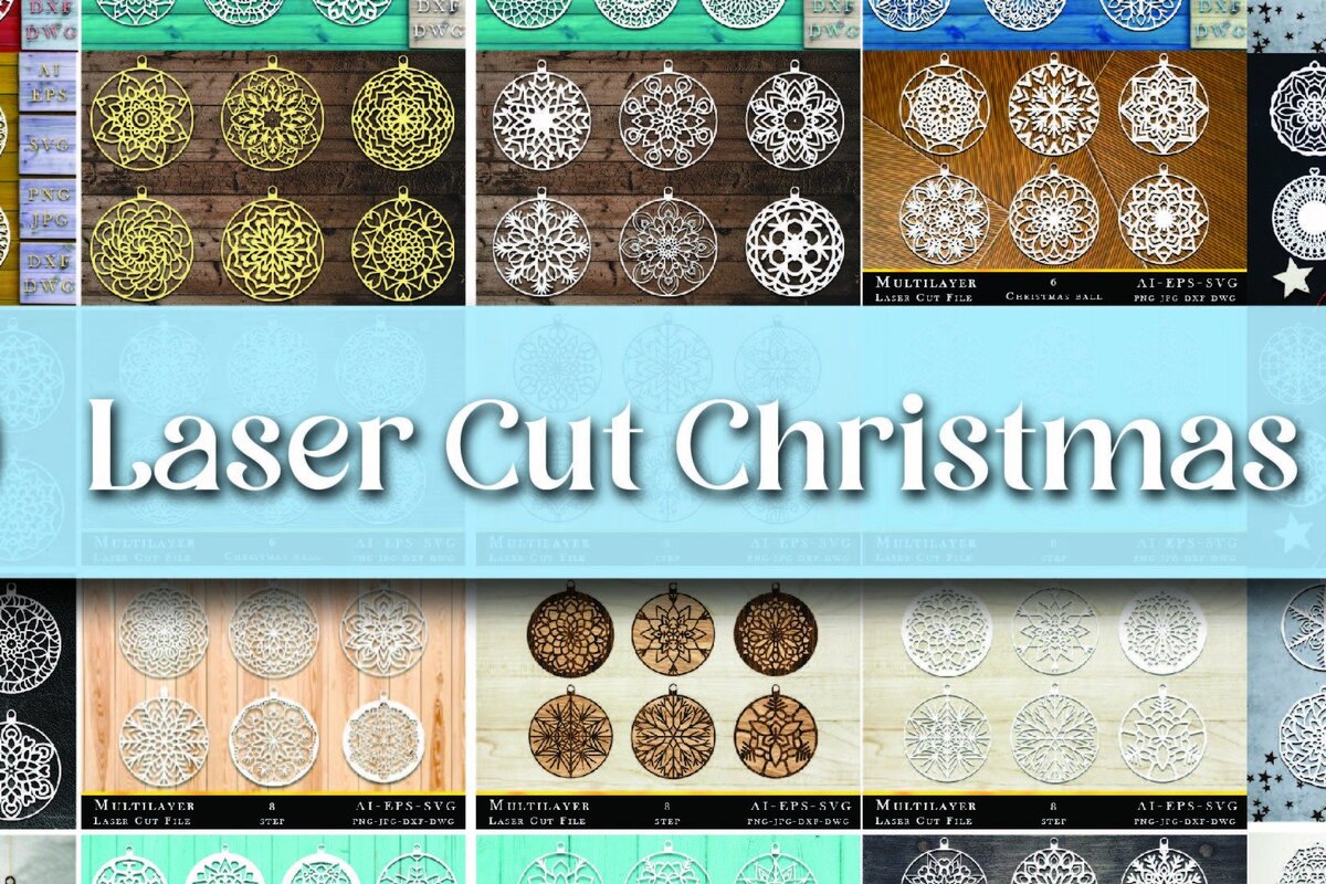 Intra απο ξύλο plywood 3mm-4mm πάχος 200 + χριστουγεννιάτικων μπάλων με λέιζερ Δίασταση 30x30 cm INTRAFABR-37523010