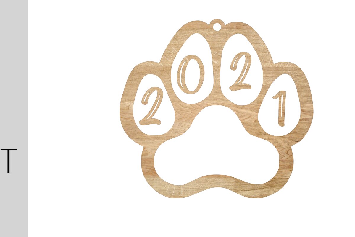 Σετ των 3 Intra απο ξύλο plywood 3mm-4mm πάχος Στολίδι ποδιών 2021 Δίασταση 8x8 cm INTRAFABR-16804754