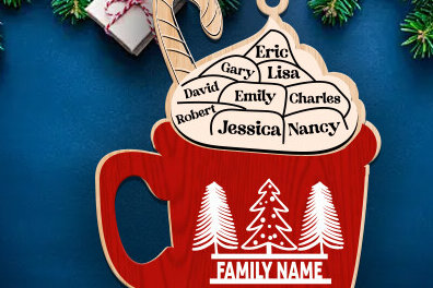 Σετ των 3 Intra απο ξύλο plywood 3mm-4mm πάχος Χριστουγεννιάτικο οικογενειακό στολίδι 2023 Δίασταση 8x8 cm INTRAFABR-84619002