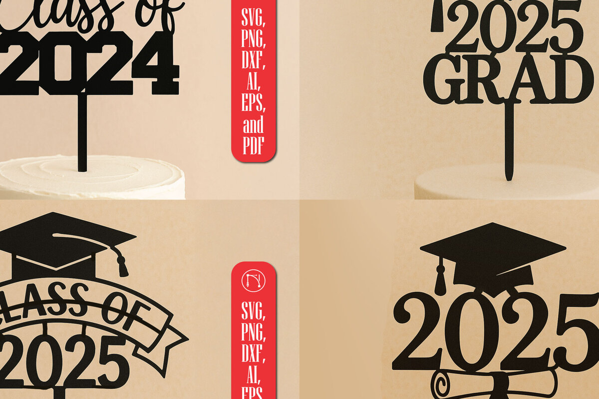 Σετ των 3 Intra απο ξύλο plywood 3mm-4mm πάχος 2025 Graduation Cake Topper Δίασταση 4x4 cm INTRAFABR-122146340