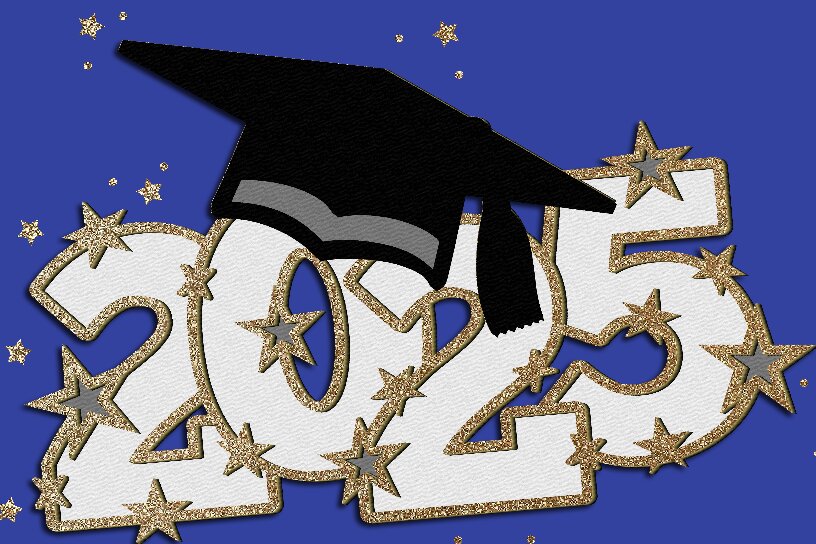 Σετ των 2 Intra απο ξύλο plywood 3mm-4mm πάχος 2025 Graduation Topper 3D Δίασταση 15x15 cm INTRAFABR-119680543