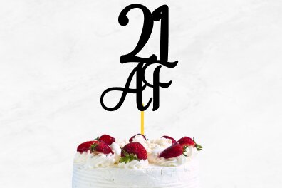 Σετ των 2 Intra απο ξύλο plywood 3mm-4mm πάχος 21 OF Cake Topper 21α γενέθλια Δίασταση 15x15 cm INTRAFABR-70130567