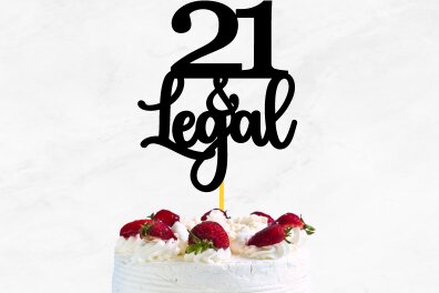 Σετ των 2 Intra απο ξύλο plywood 3mm-4mm πάχος 21 και Legal Cake Topper Δίασταση 15x15 cm INTRAFABR-70130950