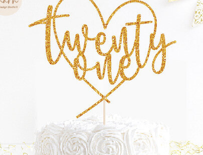 Σετ των 2 Intra απο ξύλο plywood 3mm-4mm πάχος 21 Τούρτα γενεθλίων Topper Heart Δίασταση 15x15 cm INTRAFABR-72870366