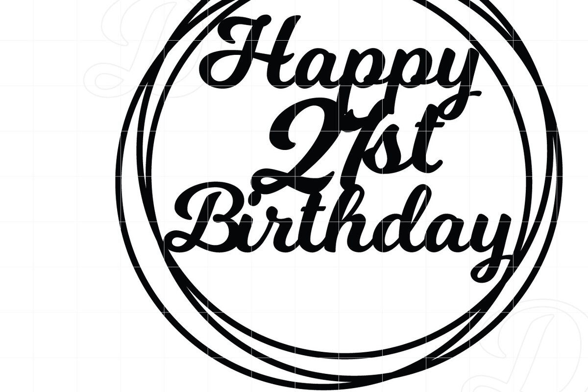 Σετ των 2 Intra απο ξύλο plywood 3mm-4mm πάχος 21 Happy Birthday Cake Topper Δίασταση 15x15 cm INTRAFABR-12654030