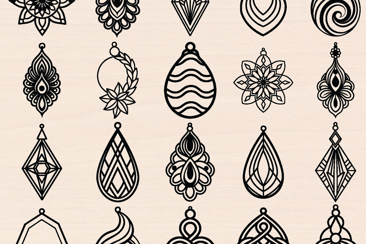 Intra απο ξύλο plywood 3mm-4mm πάχος 22 Σκουλαρίκια γάμου Cut με λέιζερ Δίασταση 3000x3000 cm INTRAFABR-118709735