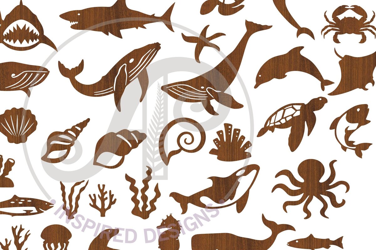 Intra απο ξύλο plywood 3mm-4mm πάχος 23 Θέμα Sea Life Αποκοπή σχήματος Δίασταση 30x20 cm INTRAFABR-65796052