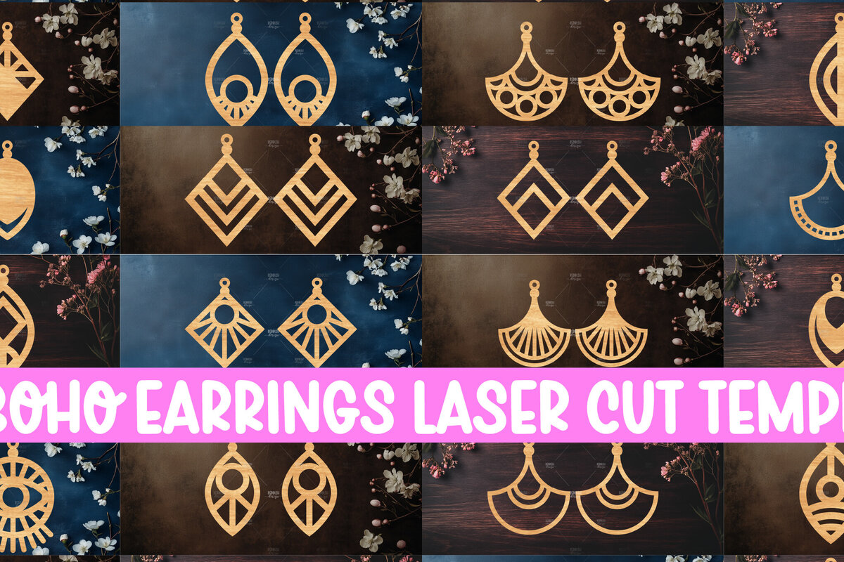 Σετ των 3 Intra απο ξύλο plywood 3mm-4mm πάχος 24 Σκουλαρίκια Boho Σκουλαρίκια Δίασταση 3x3 cm INTRAFABR-119113491