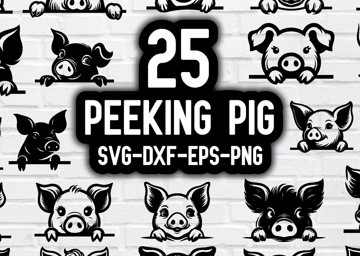 Intra απο ξύλο plywood 3mm-4mm πάχος Silhouette 25-PEEKING PIG Δίασταση 40x40 cm INTRAFABR-96805756