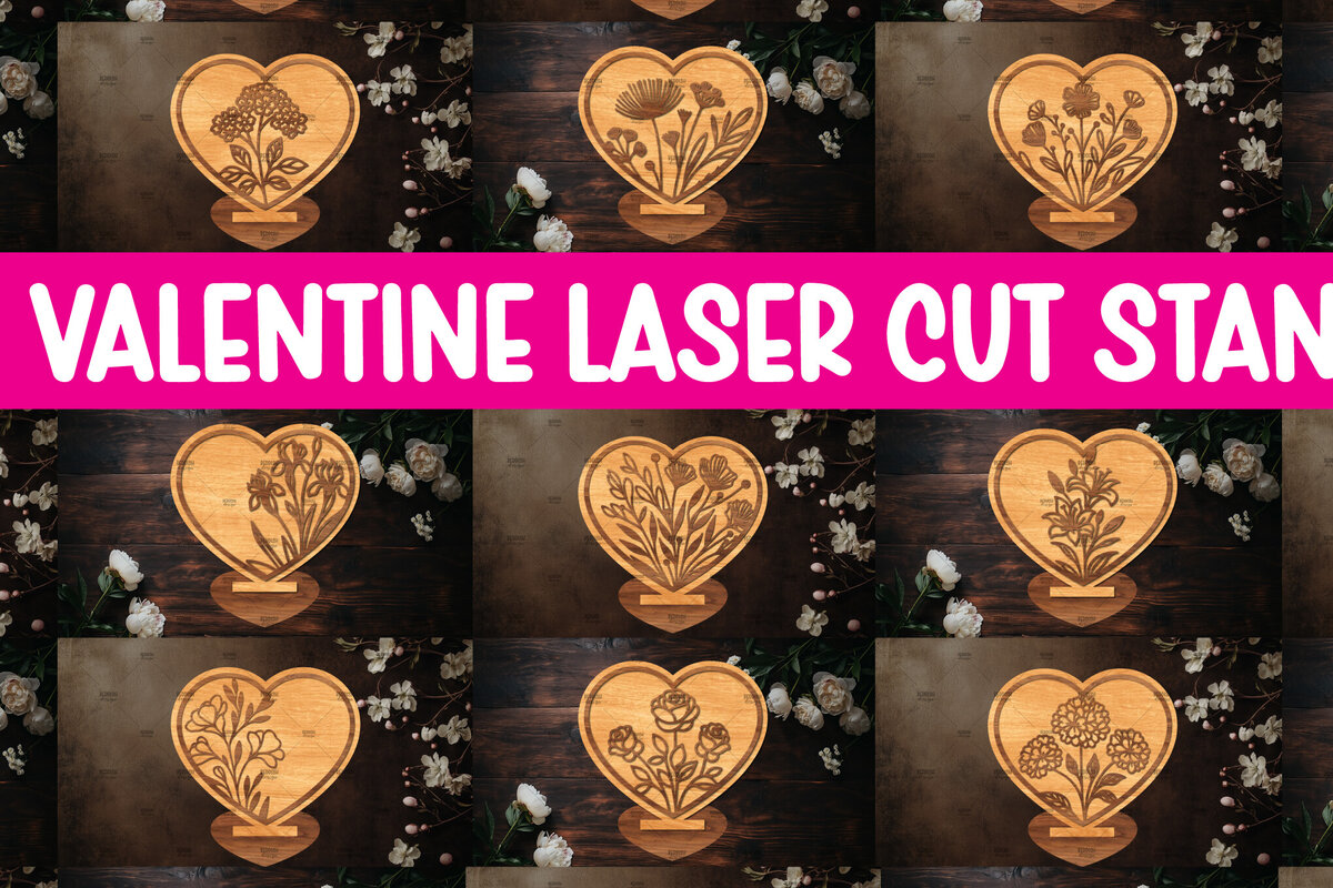 Σετ των 2 Intra απο ξύλο plywood 3mm-4mm πάχος Βάση 25 Valentine Heart Δίασταση 15x15 cm INTRAFABR-114392679