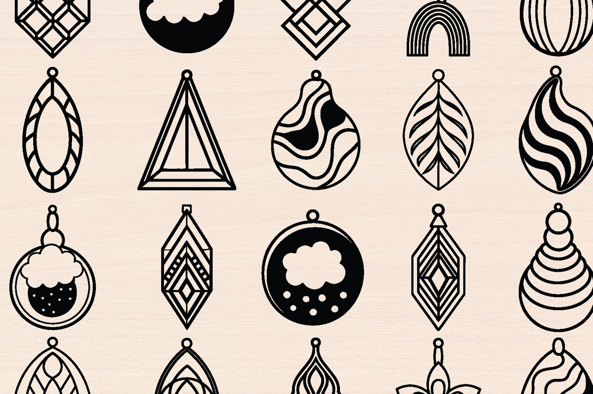 Σετ των 2 Intra απο ξύλο plywood 3mm-4mm πάχος 25 Ξύλινα Σκουλαρίκια Cut  Δίασταση 3000x3000 cm INTRAFABR-119743578