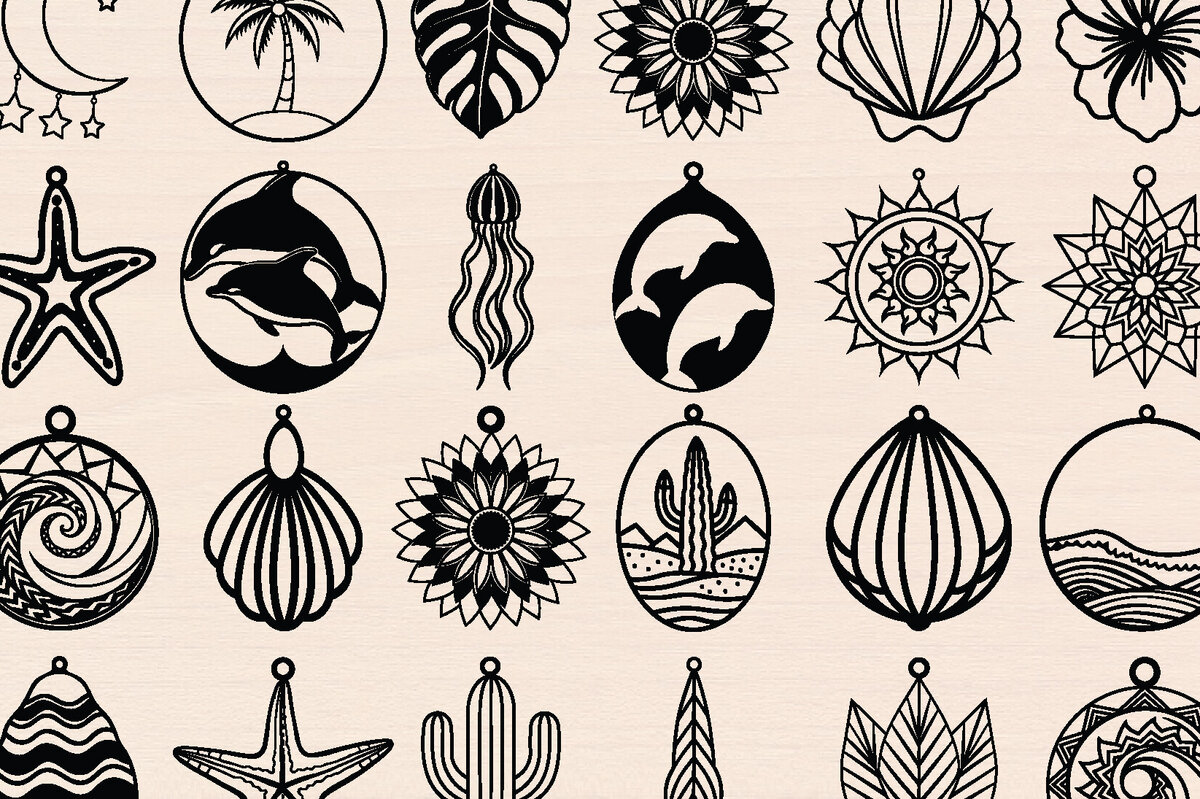 Intra απο ξύλο plywood 3mm-4mm πάχος 28 Καλοκαιρινά Ξύλινα Σκουλαρίκια κοπής με λέιζερ Δίασταση 3000x3000 cm INTRAFABR-117450029