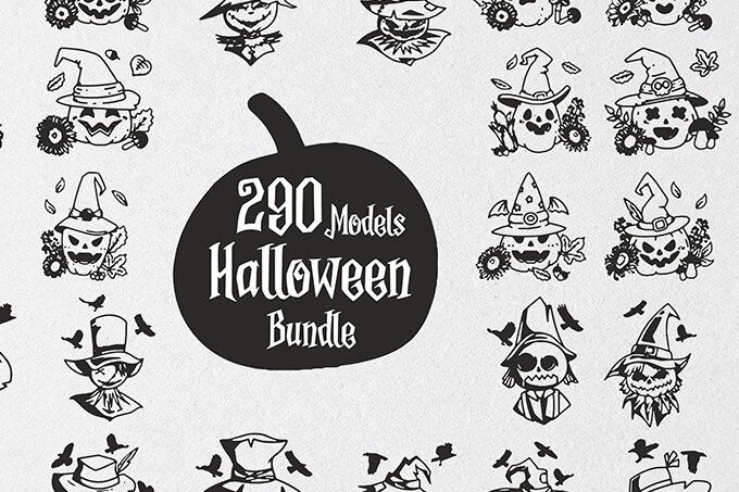 Σετ των 2 Intra απο ξύλο plywood 3mm-4mm πάχος 290 τμχ Δέσμη HALLOWEEN Δίασταση 15x15 cm INTRAFABR-38057621