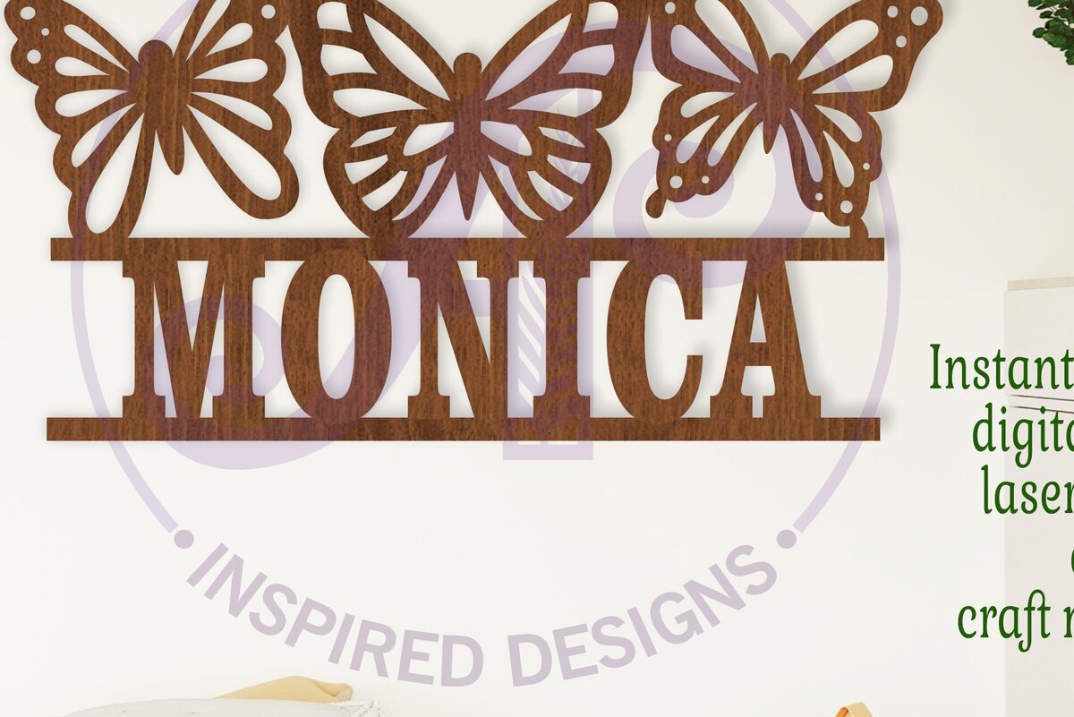 Σετ των 3 Intra απο ξύλο plywood 3mm-4mm πάχος Πινακίδα ονόματος 3 πεταλούδων Δίασταση 6x6 cm INTRAFABR-115988678