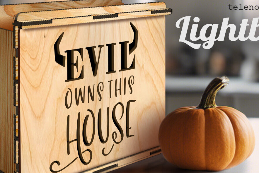 Σετ των 2 Intra απο ξύλο plywood 3mm-4mm πάχος 3 DESIGN Halloween Lightbox Δίασταση 15x15 cm INTRAFABR-77111612