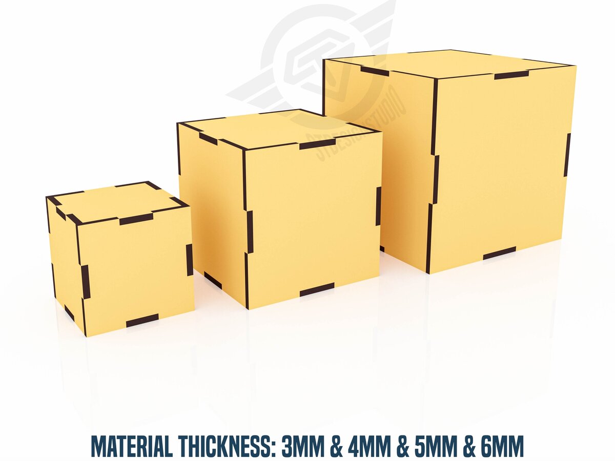 Σετ των 3 Intra απο ξύλο plywood 3mm-4mm πάχος 3 διαφορετικού μεγέθους Cube Cut  Δίασταση 9x1 cm INTRAFABR-119431027