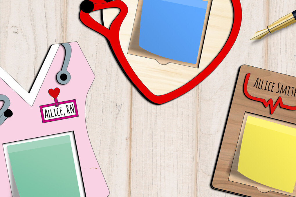 Intra απο ξύλο plywood 3mm-4mm πάχος 3 Γιατρός Νοσοκόμα Οδοντίατρος Κράτημα κολλώδους σημειώματος Δίασταση 30x20 cm INTRAFABR-103581487