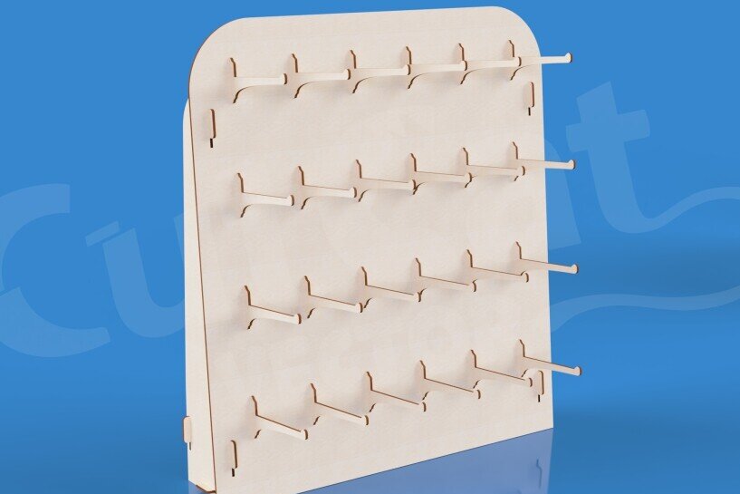 Σετ των 3 Intra απο ξύλο plywood 3mm-4mm πάχος 3 βάσεις για μπρελόκ με κουτί αποθήκευσης Δίασταση 6x6 cm INTRAFABR-123695264