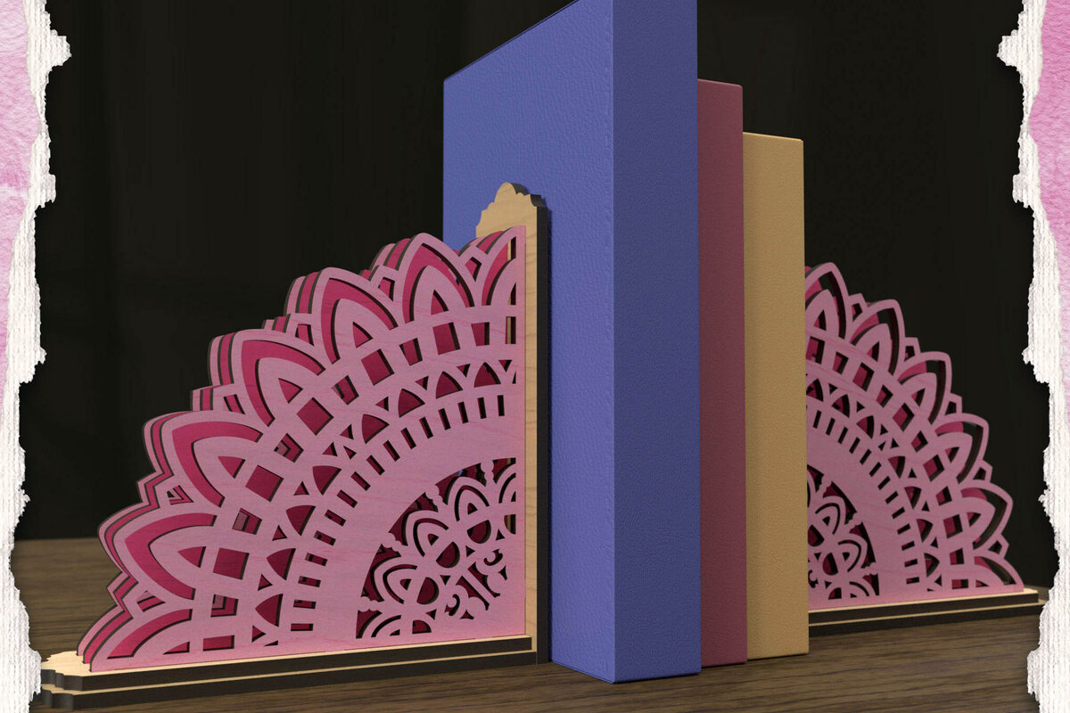 Intra απο ξύλο plywood 3mm-4mm πάχος περικοπής End Book Mandala 3 επιπέδων Δίασταση 30x30 cm INTRAFABR-118131550