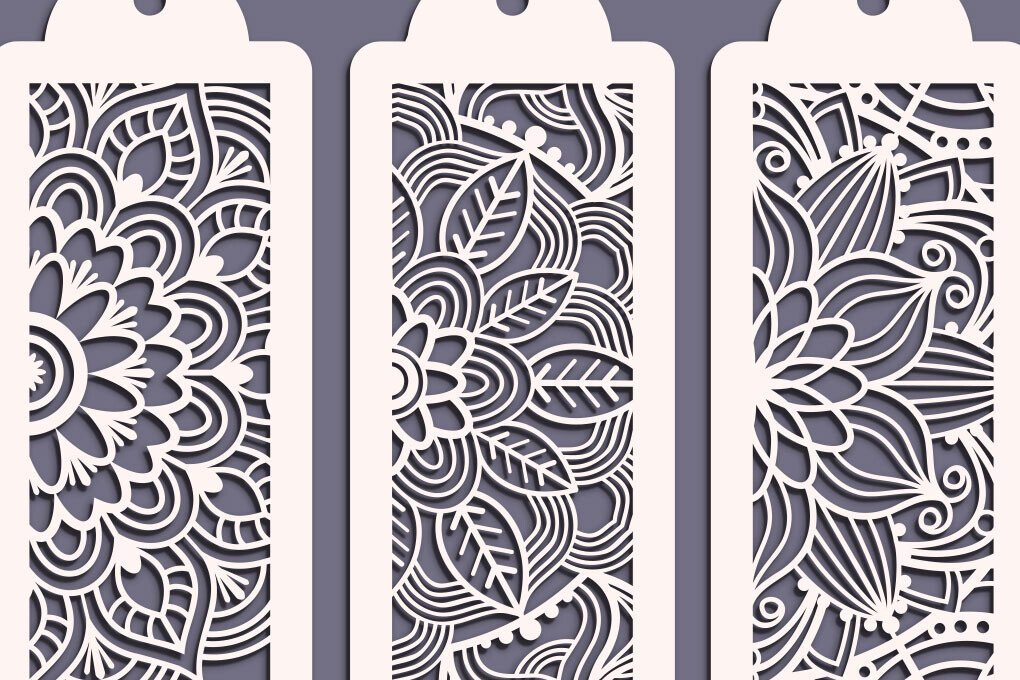 Σετ των 2 Intra απο ξύλο plywood 3mm-4mm πάχος 3 Πρότυπα σελιδοδεικτών Mandala Δίασταση 30x30 cm INTRAFABR-95216474