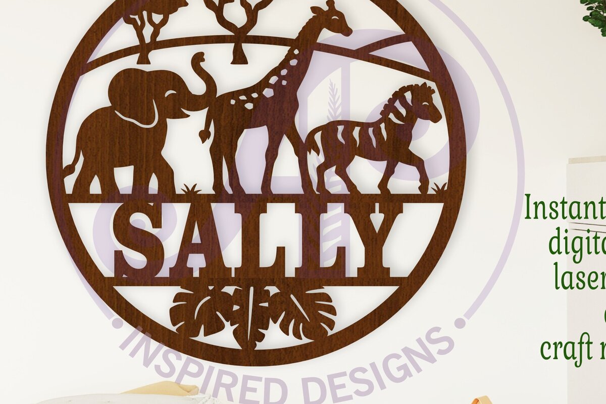 Σετ των 3 Intra απο ξύλο plywood 3mm-4mm πάχος Σήμα ονόματος 3 Safari Animals Δίασταση 6x6 cm INTRAFABR-109903293