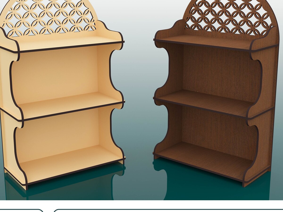 Σετ των 2 Intra απο ξύλο plywood 3mm-4mm πάχος 3 Stand οθόνης ραφιών Δίασταση 15x15 cm INTRAFABR-66509918