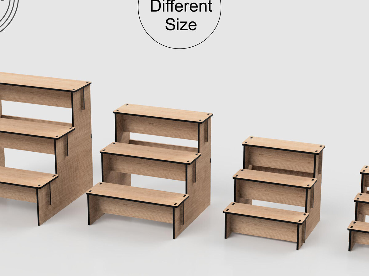 Σετ των 2 Intra απο ξύλο plywood 3mm-4mm πάχος 3 Βάση επίδειξης ραφιών λιανικής πώλησης Δίασταση 15x15 cm INTRAFABR-108551237