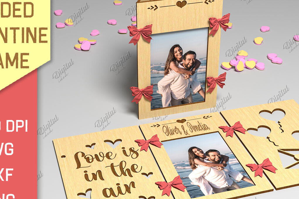 Σετ των 2 Intra απο ξύλο plywood 3mm-4mm πάχος Πλαίσιο Αγίου Βαλεντίνου 3 όψεων Δίασταση 20x30 cm INTRAFABR-85986474