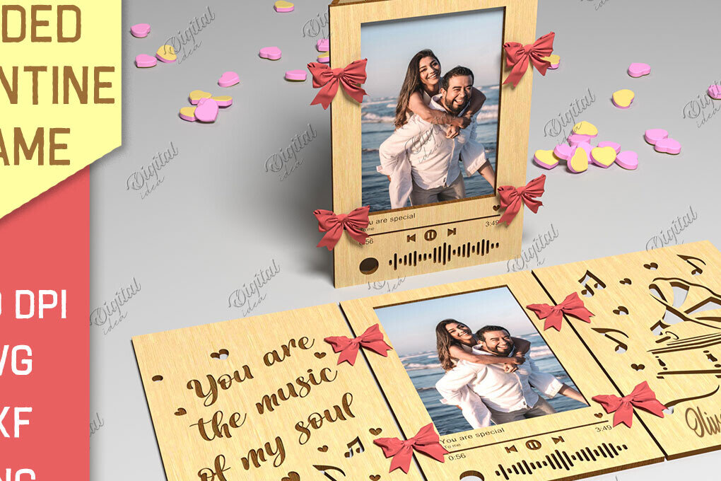 Σετ των 2 Intra απο ξύλο plywood 3mm-4mm πάχος Πλαίσιο Αγίου Βαλεντίνου 3 όψεων Δίασταση 20x30 cm INTRAFABR-85986279