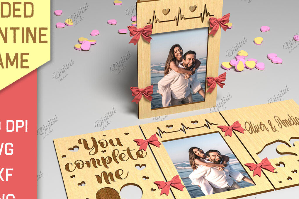 Σετ των 2 Intra απο ξύλο plywood 3mm-4mm πάχος Πλαίσιο Αγίου Βαλεντίνου 3 όψεων Δίασταση 20x30 cm INTRAFABR-85986371