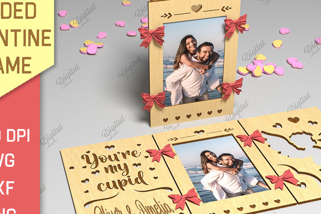 Intra απο ξύλο plywood 3mm-4mm πάχος Πλαίσιο Αγίου Βαλεντίνου 3 όψεων Δίασταση 20x30 cm INTRAFABR-85985855