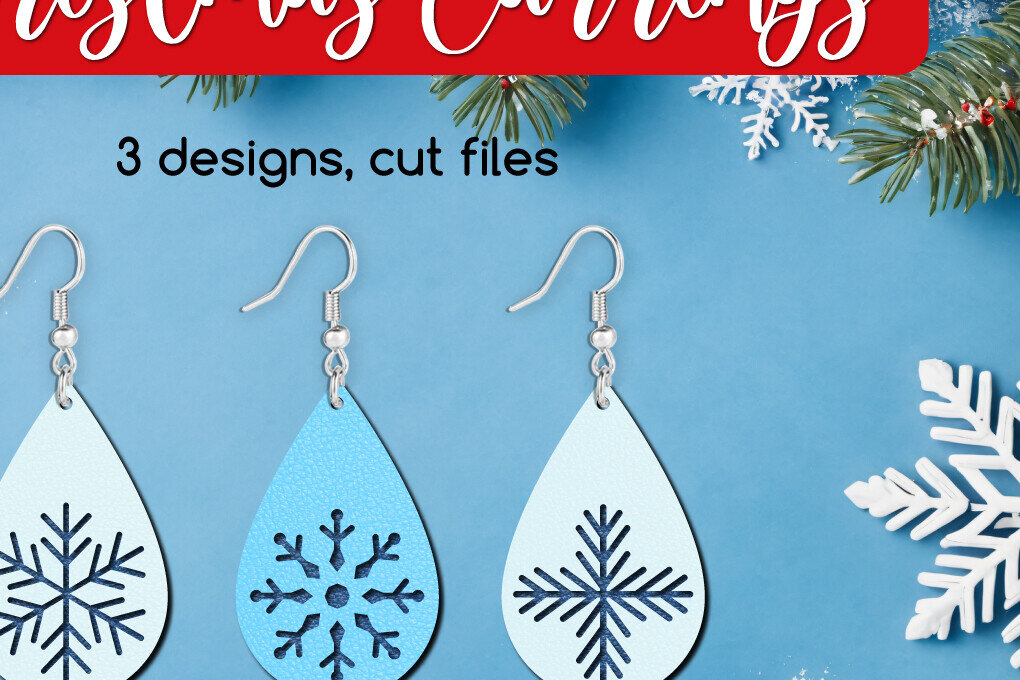 Σετ των 3 Intra απο ξύλο plywood 3mm-4mm πάχος 3 Σκουλαρίκια Snowflake Teardrop Δίασταση 3x3 cm INTRAFABR-111187934