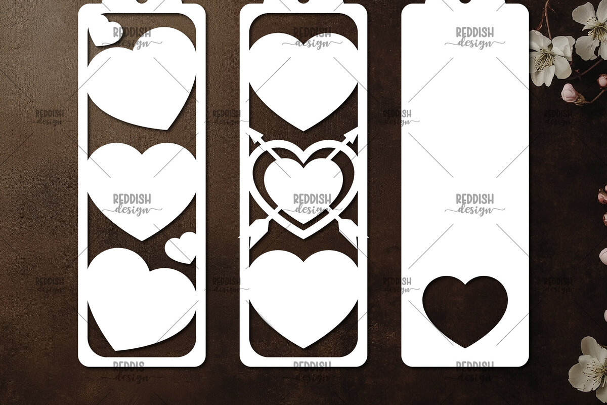 Σετ των 2 Intra απο ξύλο plywood 3mm-4mm πάχος 3 Σελιδοδείκτες Αγίου Βαλεντίνου Paper Cut Δίασταση 15x15 cm INTRAFABR-114626956