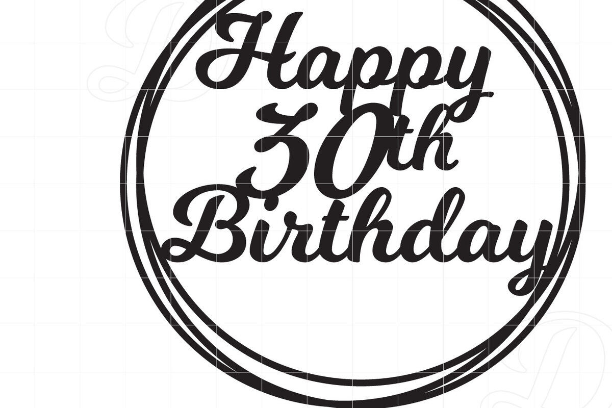 Σετ των 2 Intra απο ξύλο plywood 3mm-4mm πάχος 30 Happy Birthday Cake Topper Δίασταση 15x15 cm INTRAFABR-12654128