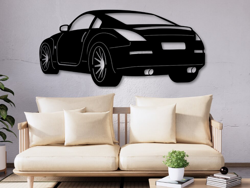 Σετ των 2 Intra απο ξύλο plywood 3mm-4mm πάχος 350z, σιλουέτα αυτοκινήτου Δίασταση 15x15 cm INTRAFABR-109684887