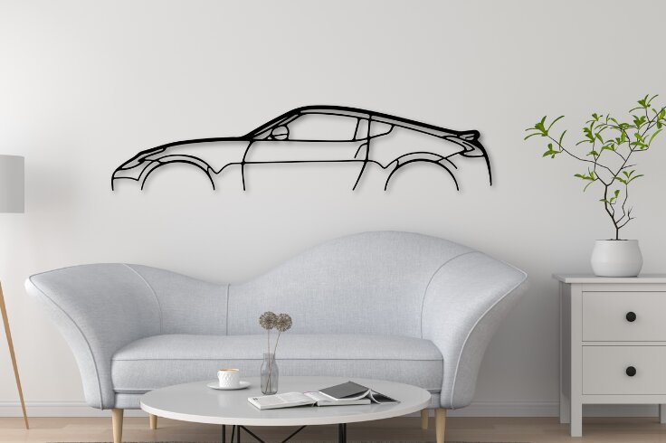 Σετ των 2 Intra απο ξύλο plywood 3mm-4mm πάχος 370z Car Silhouette, Vector τέχνη τοίχου αυτοκινήτου Δίασταση 15x15 cm INTRAFABR-109730285