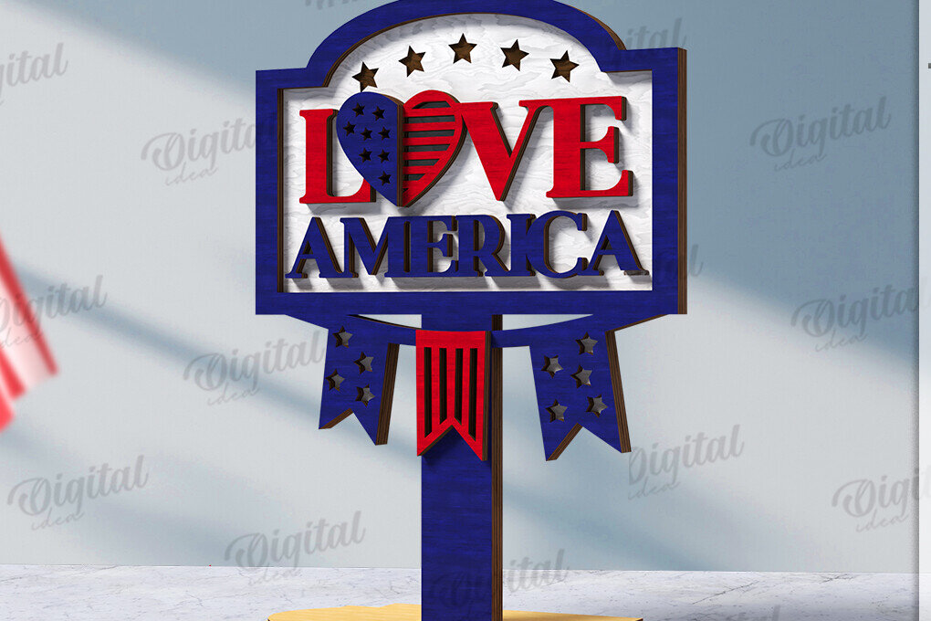 Intra απο ξύλο plywood 3mm-4mm πάχος Τρισδιάστατη 4ης Ιουλίου Δίασταση 30x20 cm INTRAFABR-121119907