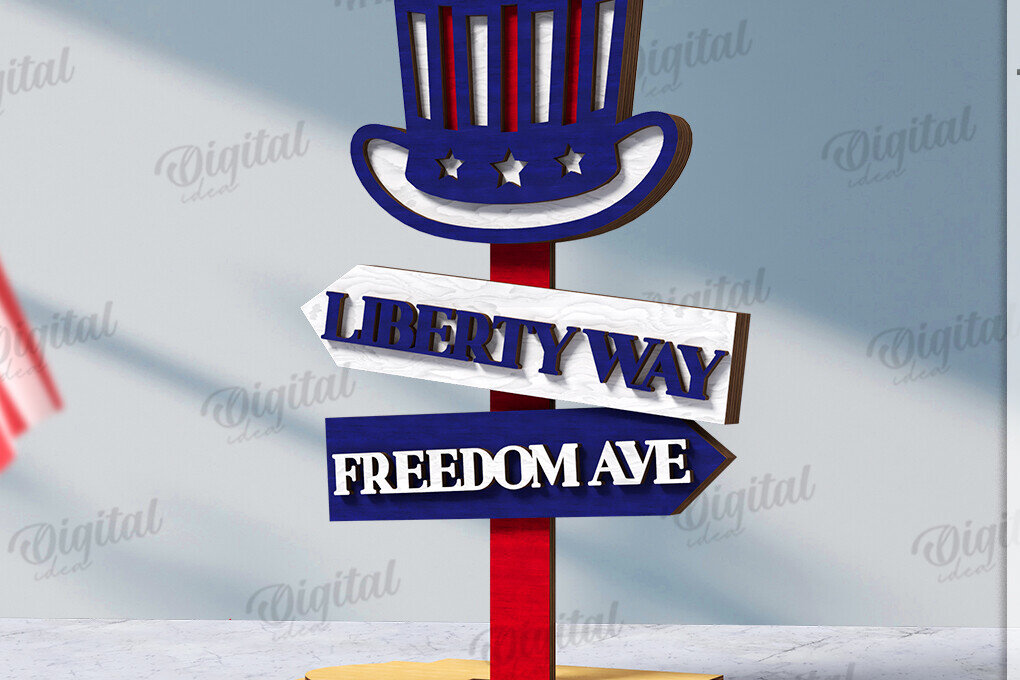 Intra απο ξύλο plywood 3mm-4mm πάχος Τρισδιάστατη 4ης Ιουλίου Δίασταση 30x20 cm INTRAFABR-121119938