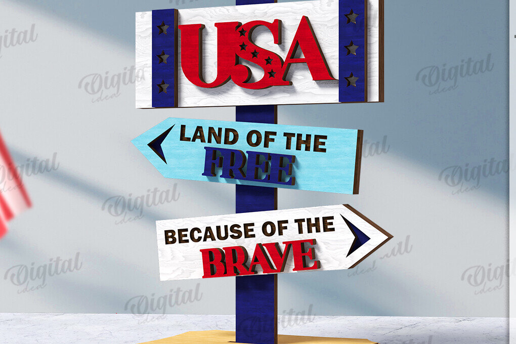 Intra απο ξύλο plywood 3mm-4mm πάχος Τρισδιάστατη 4ης Ιουλίου Δίασταση 30x20 cm INTRAFABR-121120044